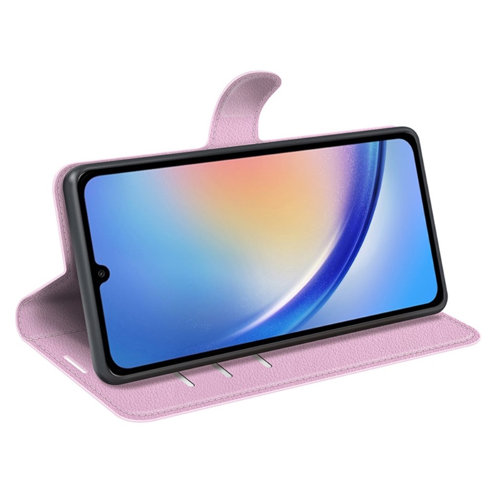 Litchi könyv tok Samsung Galaxy A35 5G - rózsaszínű