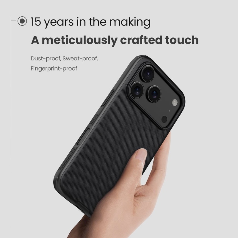 Nillkin Super Frosted PRO mágneses hátlap az Apple iPhone 17 Pro Max készülékhez Fekete