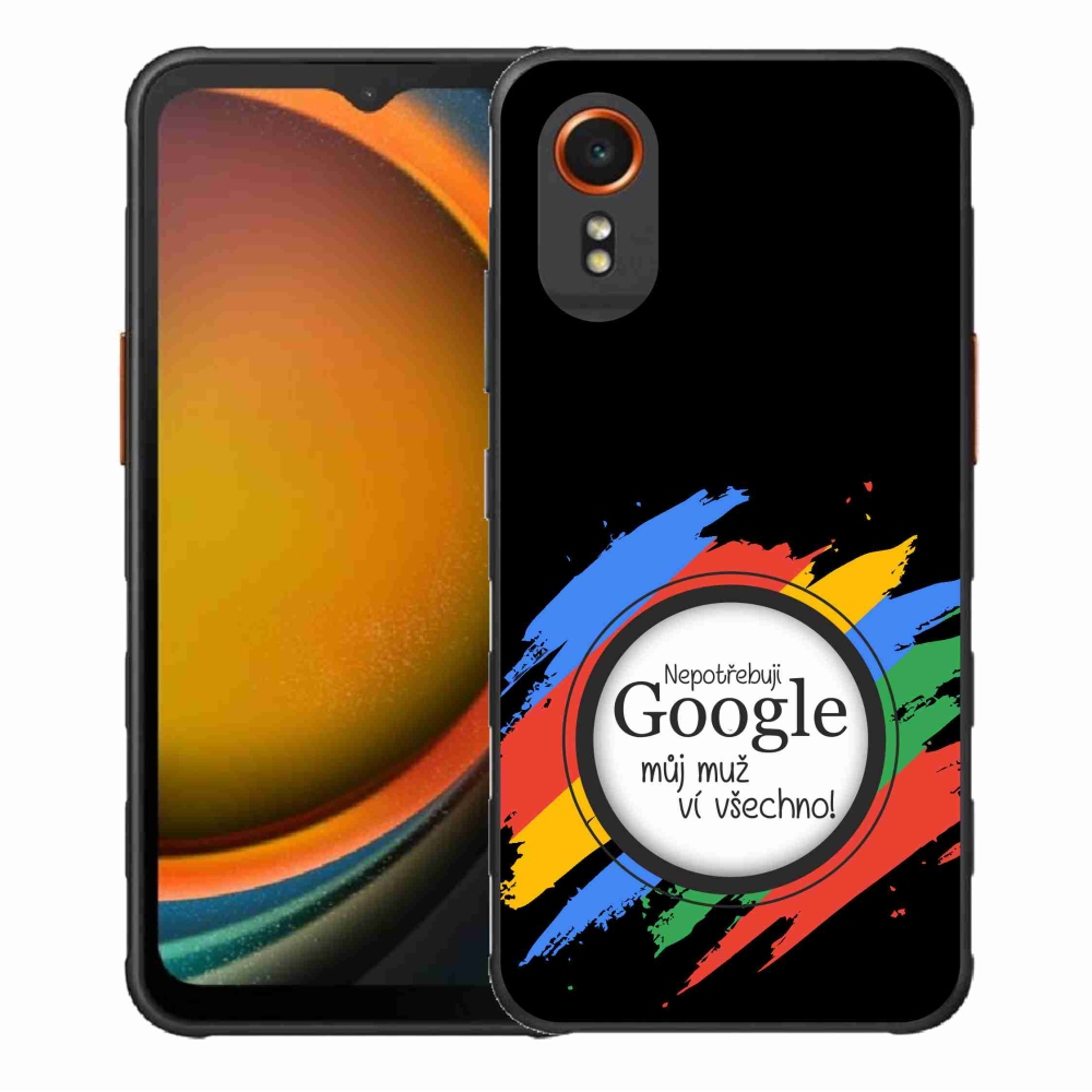 Gél borító mmCase Samsung Galaxy Xcover 7 - az ember mindent tud fekete háttérrel