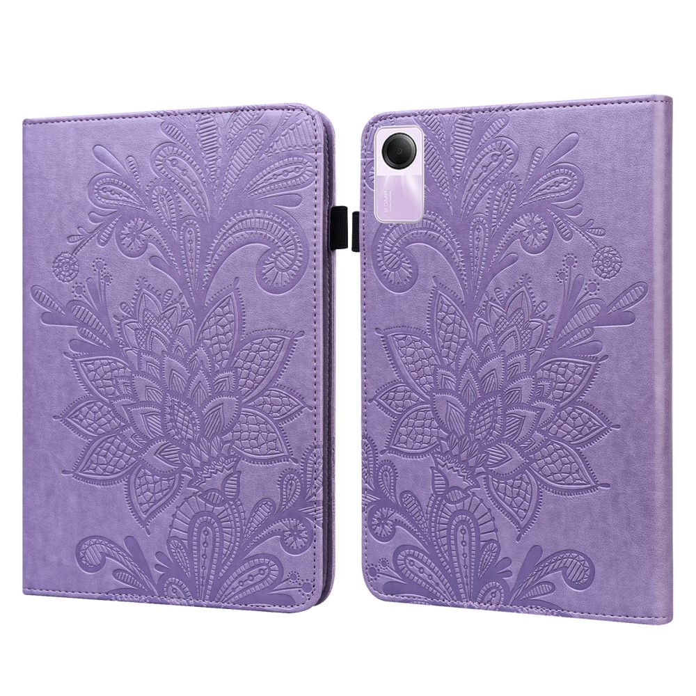 Virágos tok Xiaomi Redmi Pad SE-hez - lila