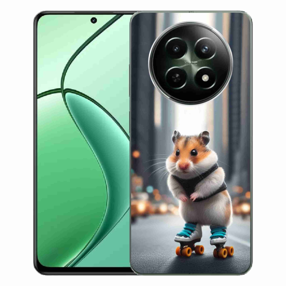 Gél borítás mmCase a Realme 12 5G/12x 5G számára - hörcsög a korcsolyán