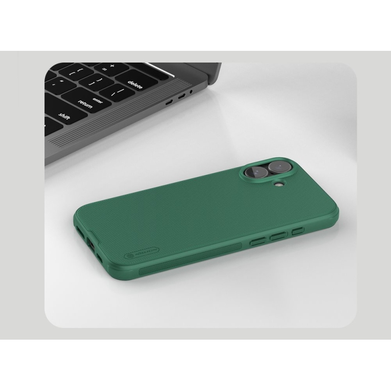 Nillkin Super Frosted PRO hátlap az Apple iPhone 16 készülékhez Sötétzöld