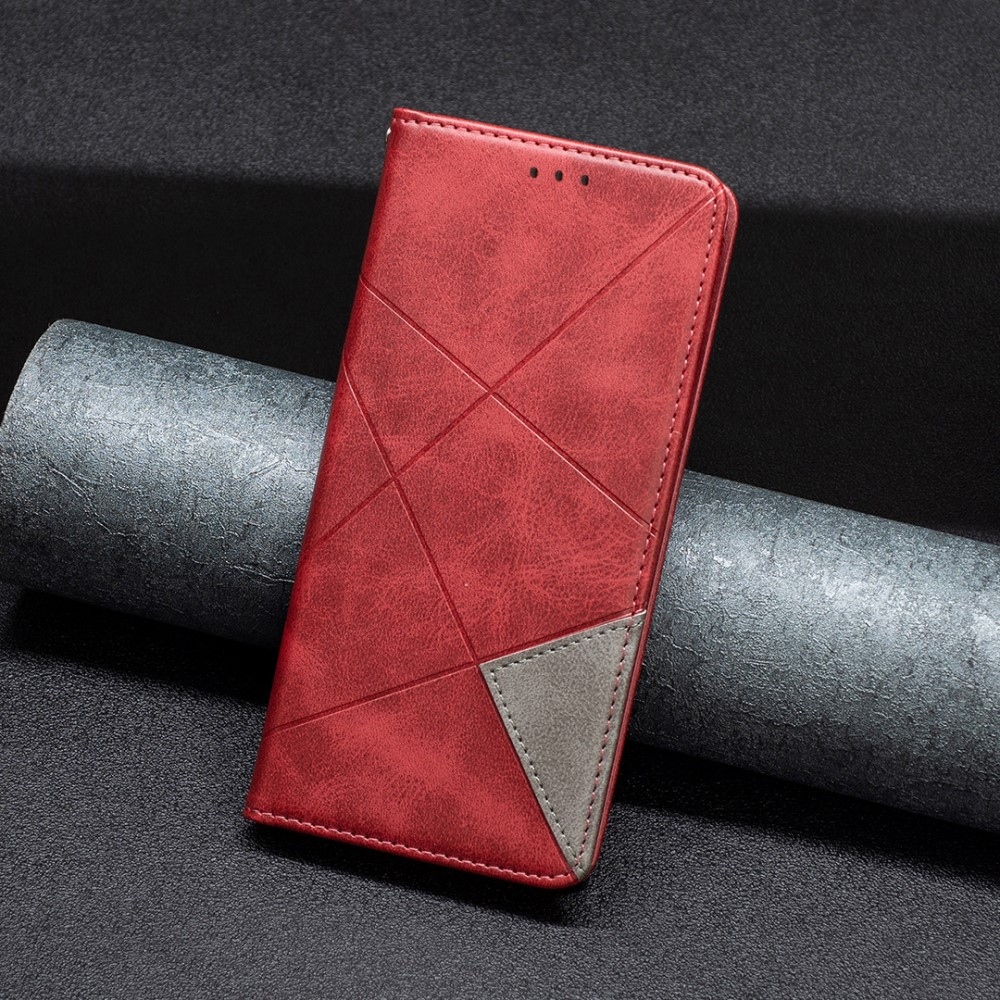 Háromszög alakú könyv tok Xiaomi Redmi Note 14 Pro-hoz - piros