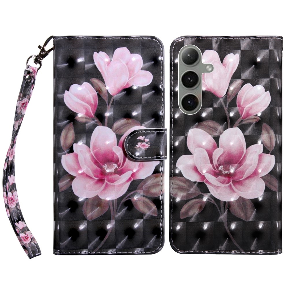 Spot book tok Samsung Galaxy S24 FE készülékhez - rózsaszín virág
