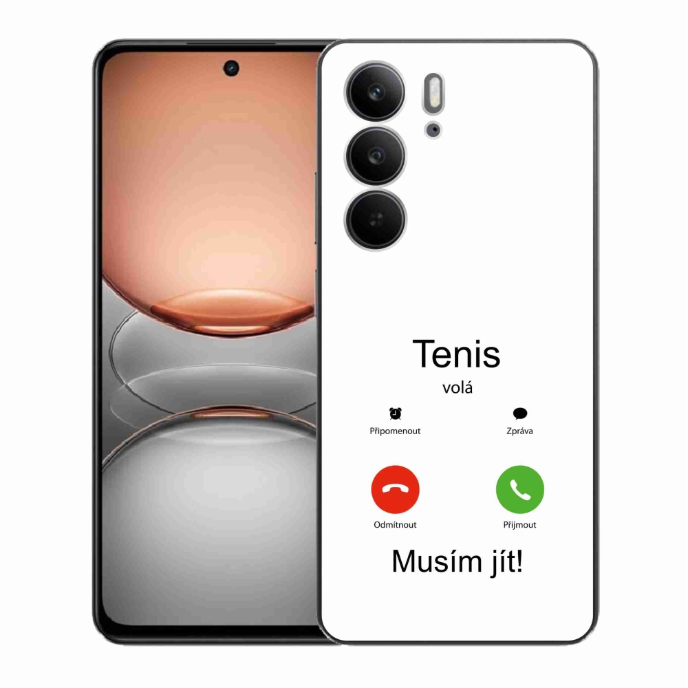 Gél borítás mmCase a Realme C75-ön - teniszhívások fehér háttérrel