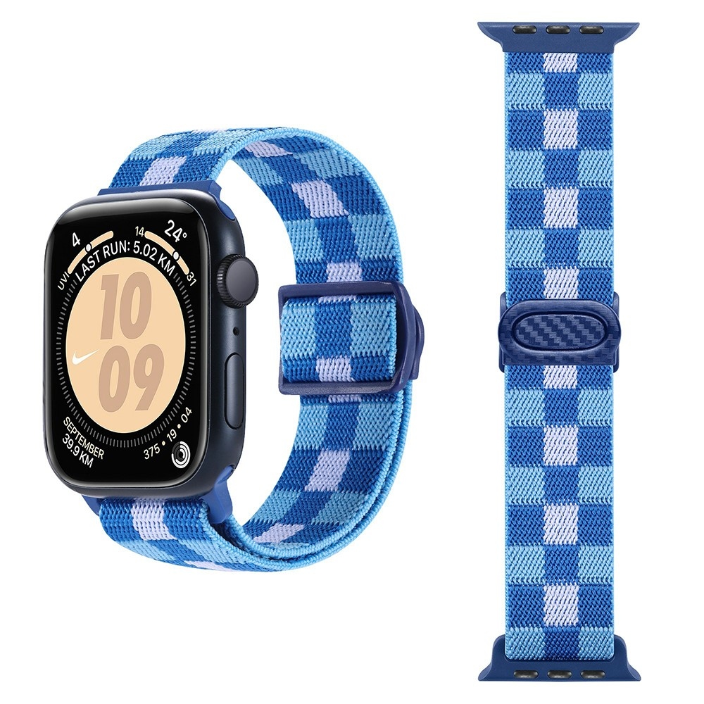 Fokozatos nejlon szíj Apple Watch Ultra/Ultra 2 49mm/SE/SE 2022/2023 44mm/9/8/7 45mm/6/5/4 44mm/3/2/1 42 mm-es Apple Watch Ultra/Ultra 2 órához - kék kockák