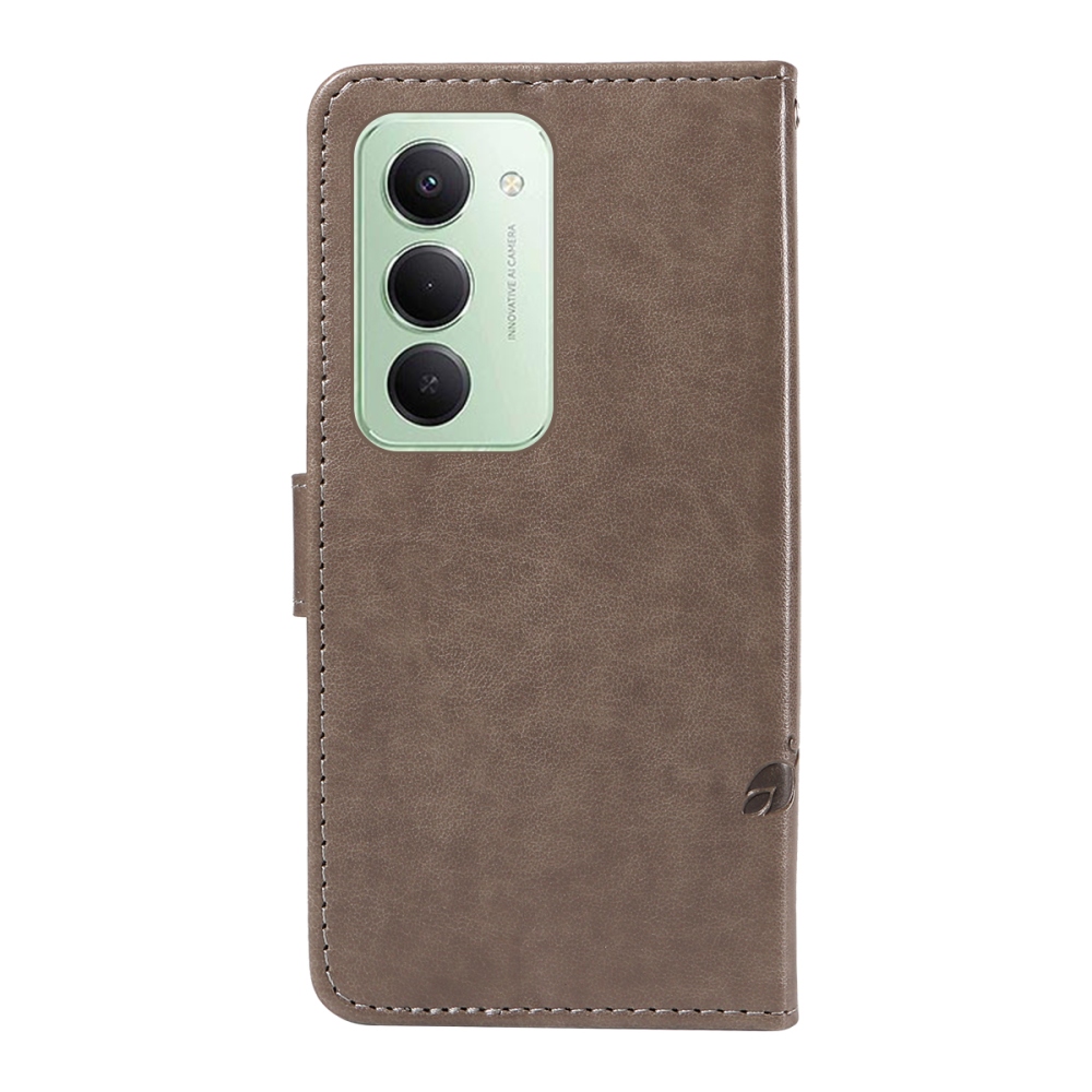 Virágos könyves tok Xiaomi Redmi 15 4G (171mm) - szürke