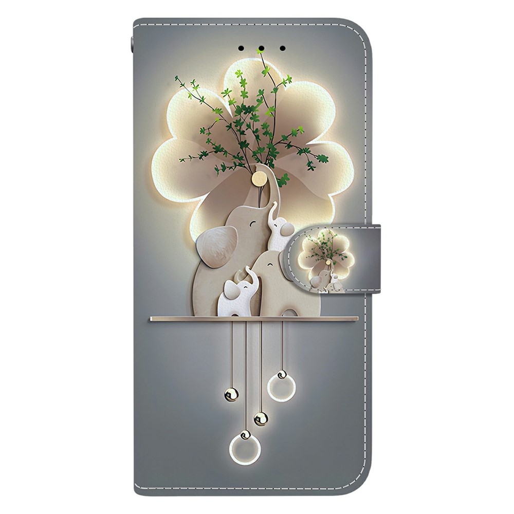 Sokoldalú könyvtáska Xiaomi Redmi 15 4G (171mm) - elefántokhoz