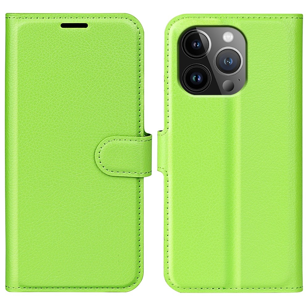 Litchi könyv tok iPhone 15 Pro Max készülékhez - zöld