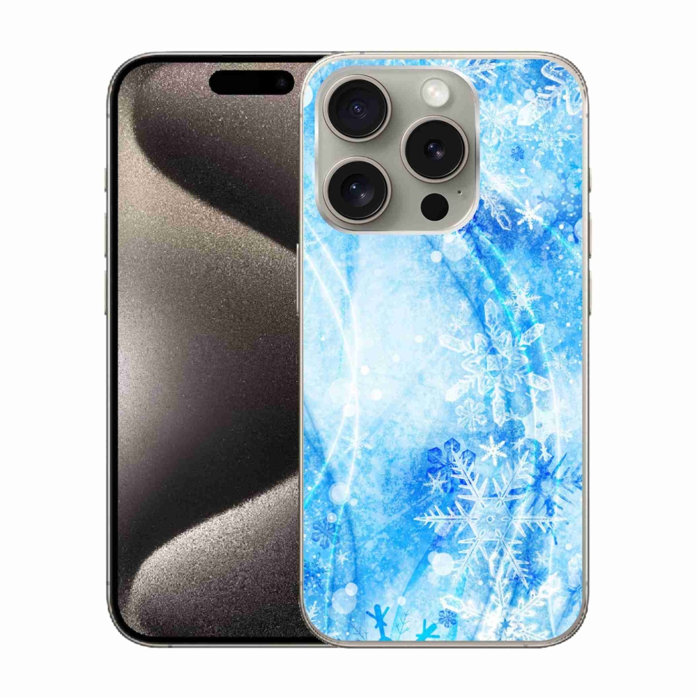 Zselés borítás mmCase iPhone 15 Pro készülékhez - hópelyhek