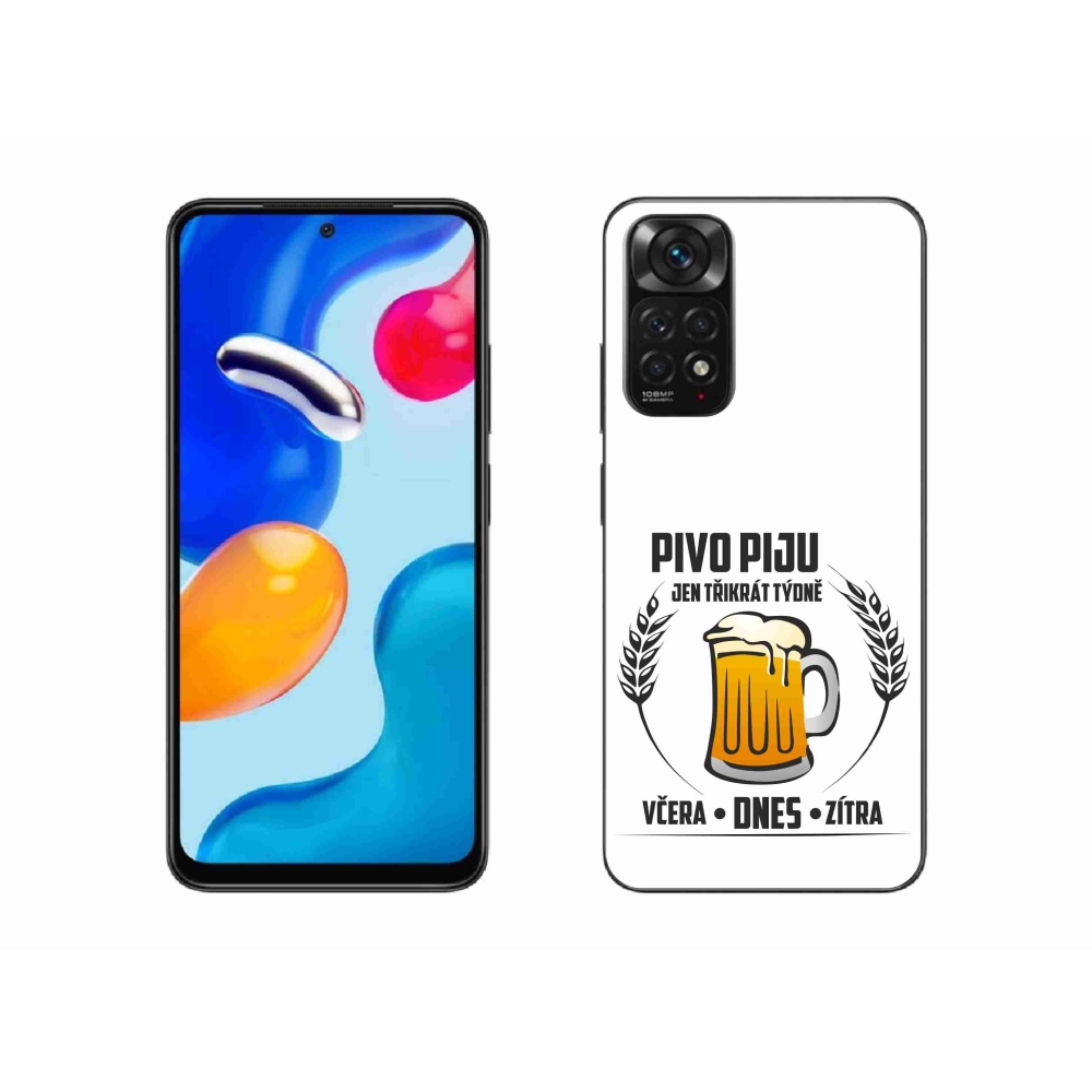 Gél borítás mmCase a Xiaomi Redmi Note 11 4G-hez - sör motívum fehér háttérrel