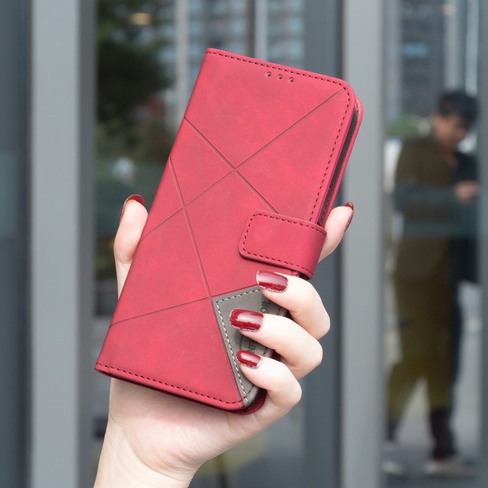 COLOR BNF könyvtáska a Realme 14 5G-hez - piros színű