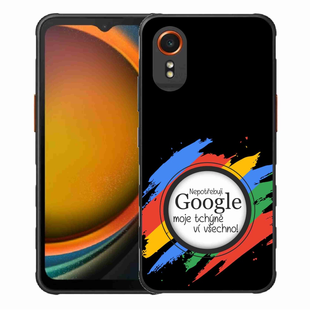 Gél borító mmCase Samsung Galaxy Xcover 7 - anyós mindent tud fekete háttérrel