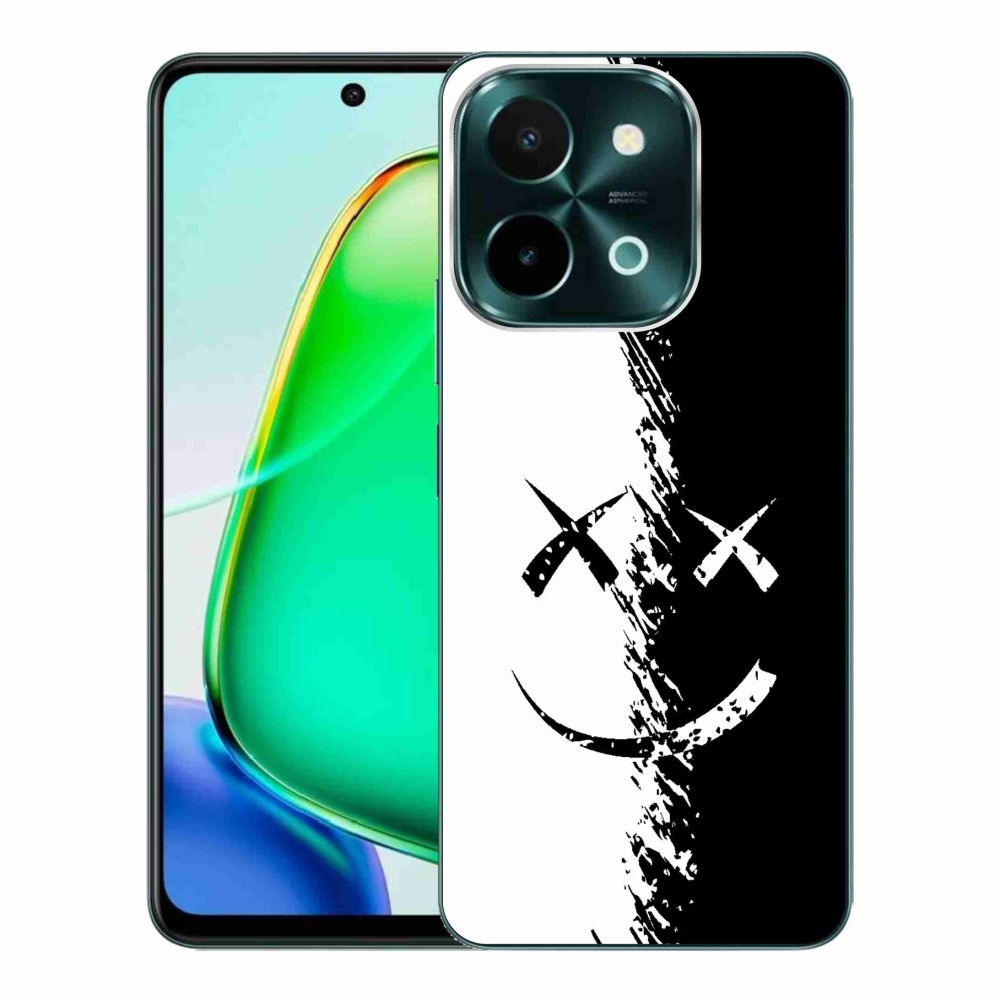 Gél borító mmCase a Vivo Y28-hoz - fekete-fehér smiley