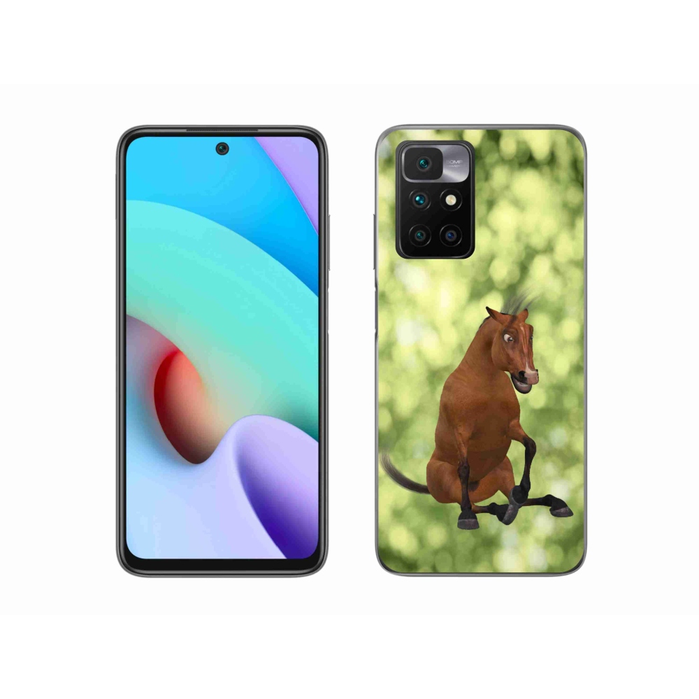 Zselés borítás mmCase a Xiaomi Redmi 10/Redmi 10 (2022) - barna rajzfilm ló 1