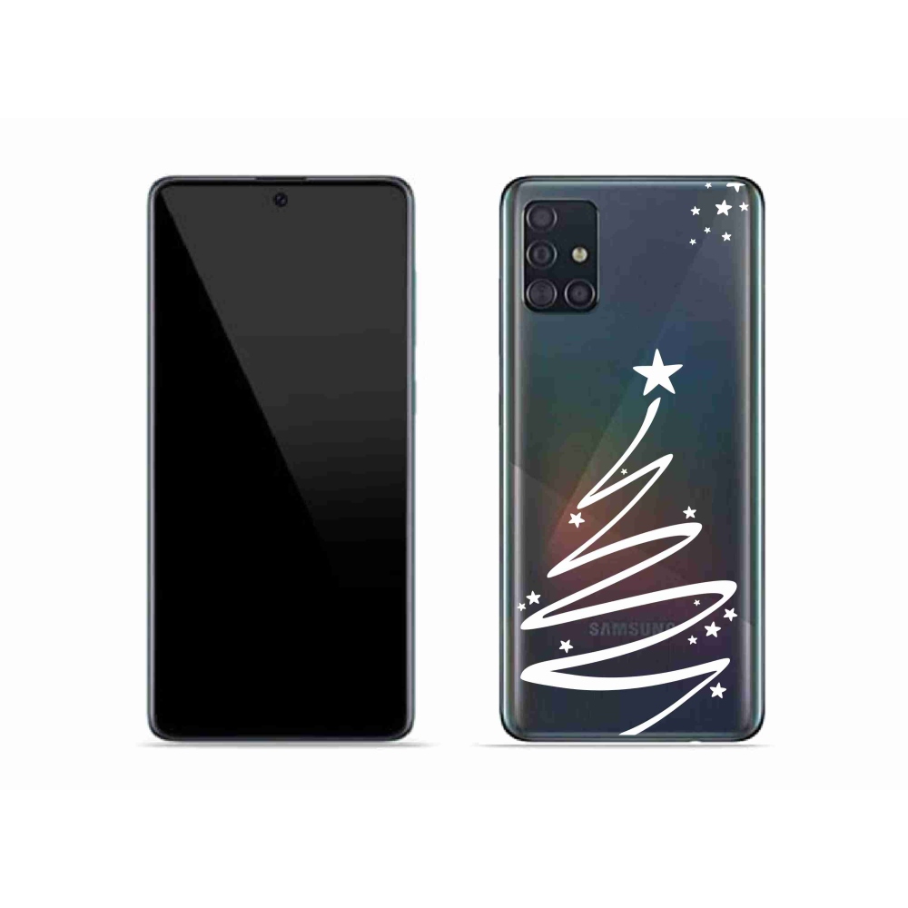 Gél borítás mmCase Samsung Galaxy A51 készülékhez - fehér fa átlátszó háttérrel
