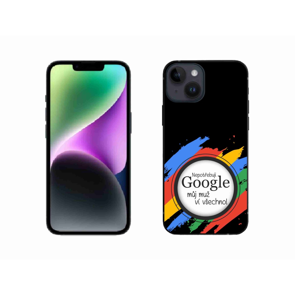 Gél borító mmCase iPhone 14 készülékhez - az ember mindent tud fekete háttérrel
