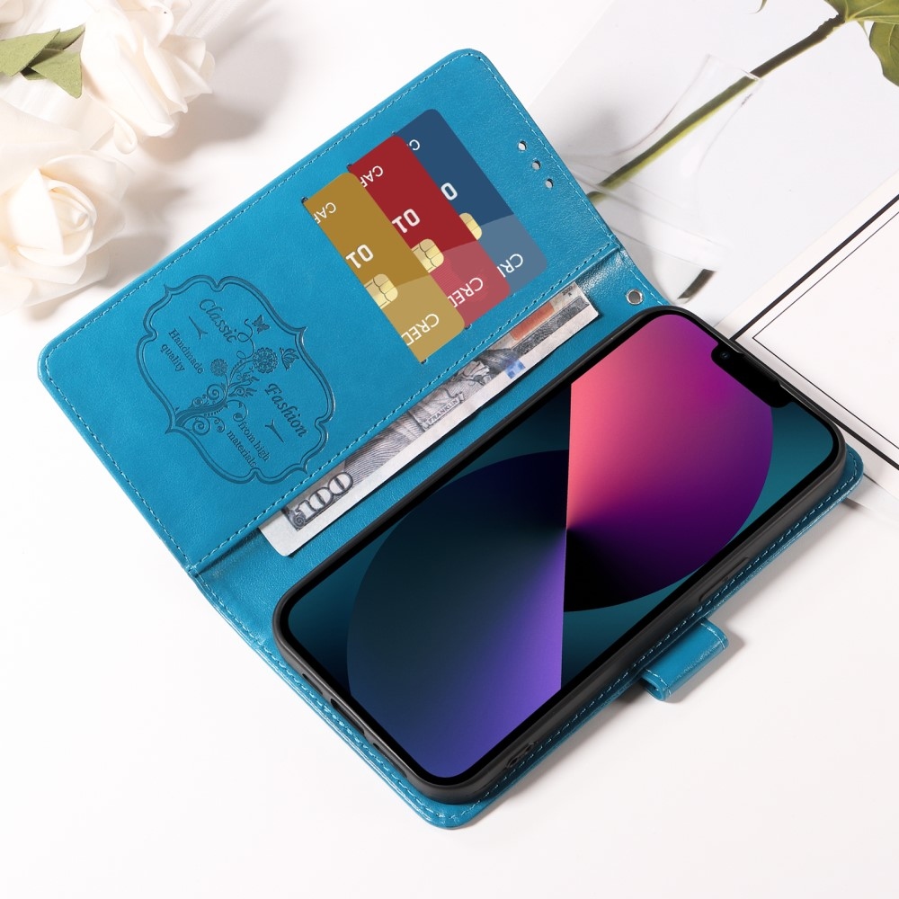 Virágos könyv tok Xiaomi Redmi A5 (173.45x79.35x8.45mm) - kék