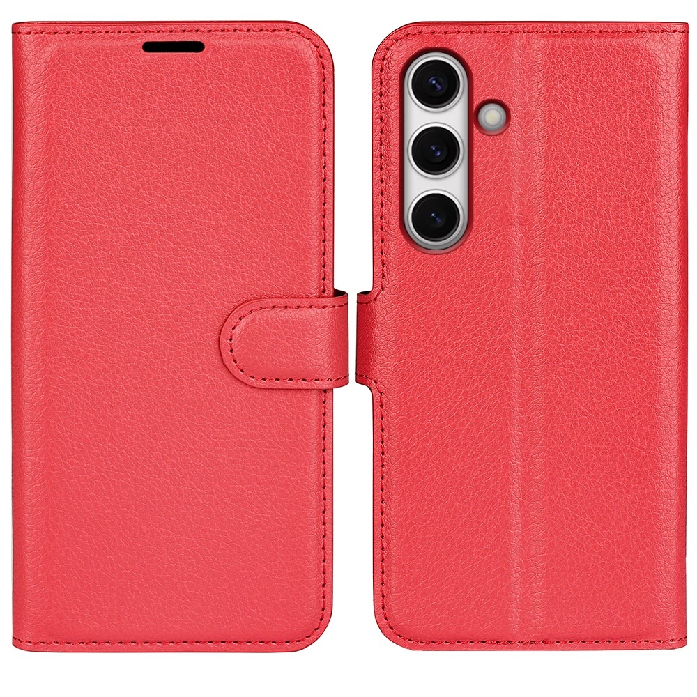 Litchi könyv tok Samsung Galaxy S24 FE készülékhez - piros