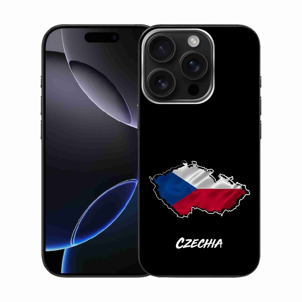 Zselés borítás mmCase iPhone 16 Pro készülékhez - Csehország fekete háttér