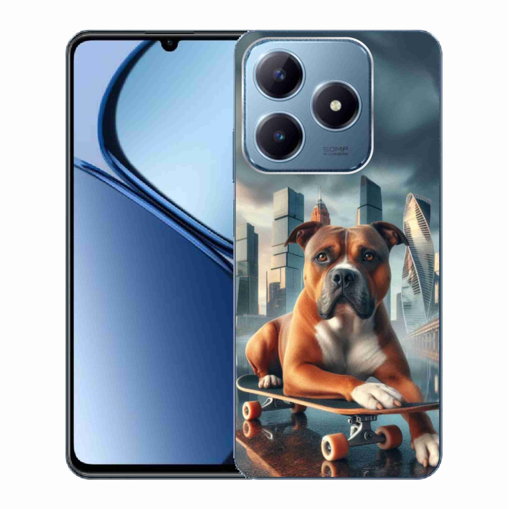 Gél borítás mmCase a Realme C63 készülékhez - kutya gördeszkán