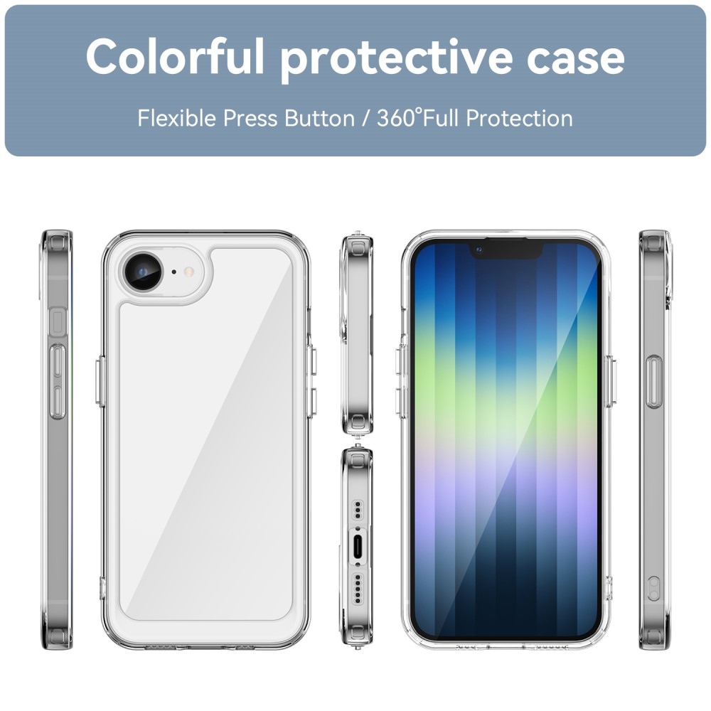 Gél tok fix hátlappal iPhone 16e készülékhez - világoskék