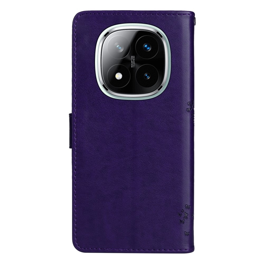 Fák könyv tokja Xiaomi Redmi Note 14 Pro 5G/Poco X7 5G/Note 14 Pro+ 5G - sötétlila