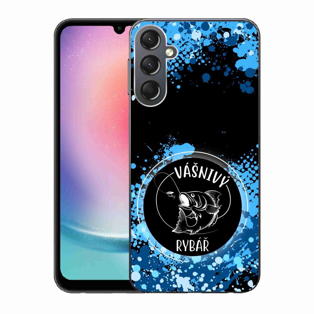 Gél borítás mmCase Samsung Galaxy A24 készülékhez - szenvedélyes halász fekete háttérrel
