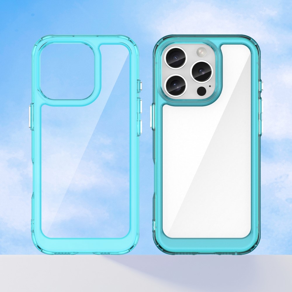 Gél tok fix hátlappal iPhone 16 Pro készülékhez - világoskék