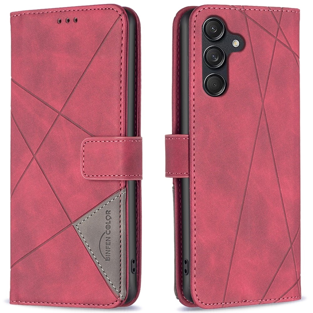 BINFEN könyvtáska Samsung Galaxy M55 5G - piros