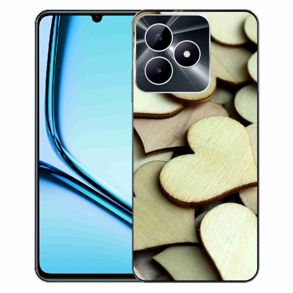 Zselés borító mmCase a Realme Note 50 készülékhez - fából készült szívek