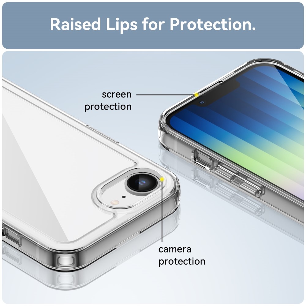Gél tok fix hátlappal iPhone 16e készülékhez - világoskék