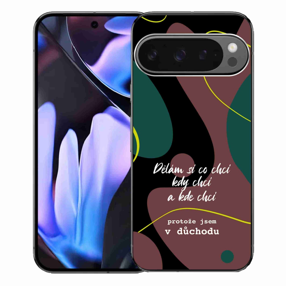 Gél borítás mmCase a Google Pixel 9 Pro XL-hez - vicces szöveg 10 fekete háttérrel