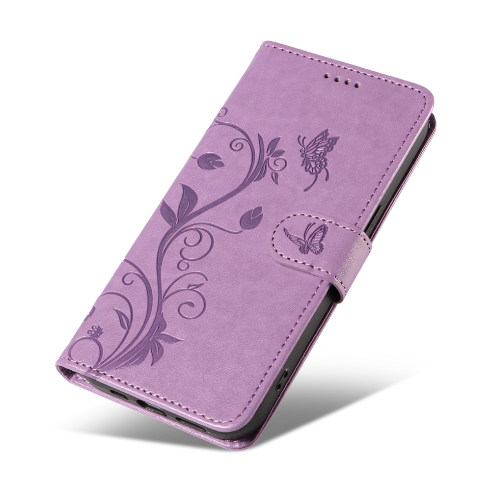 Virágok könyv tok Xiaomi Redmi 15C 4G/5G (173mm) - világos lila