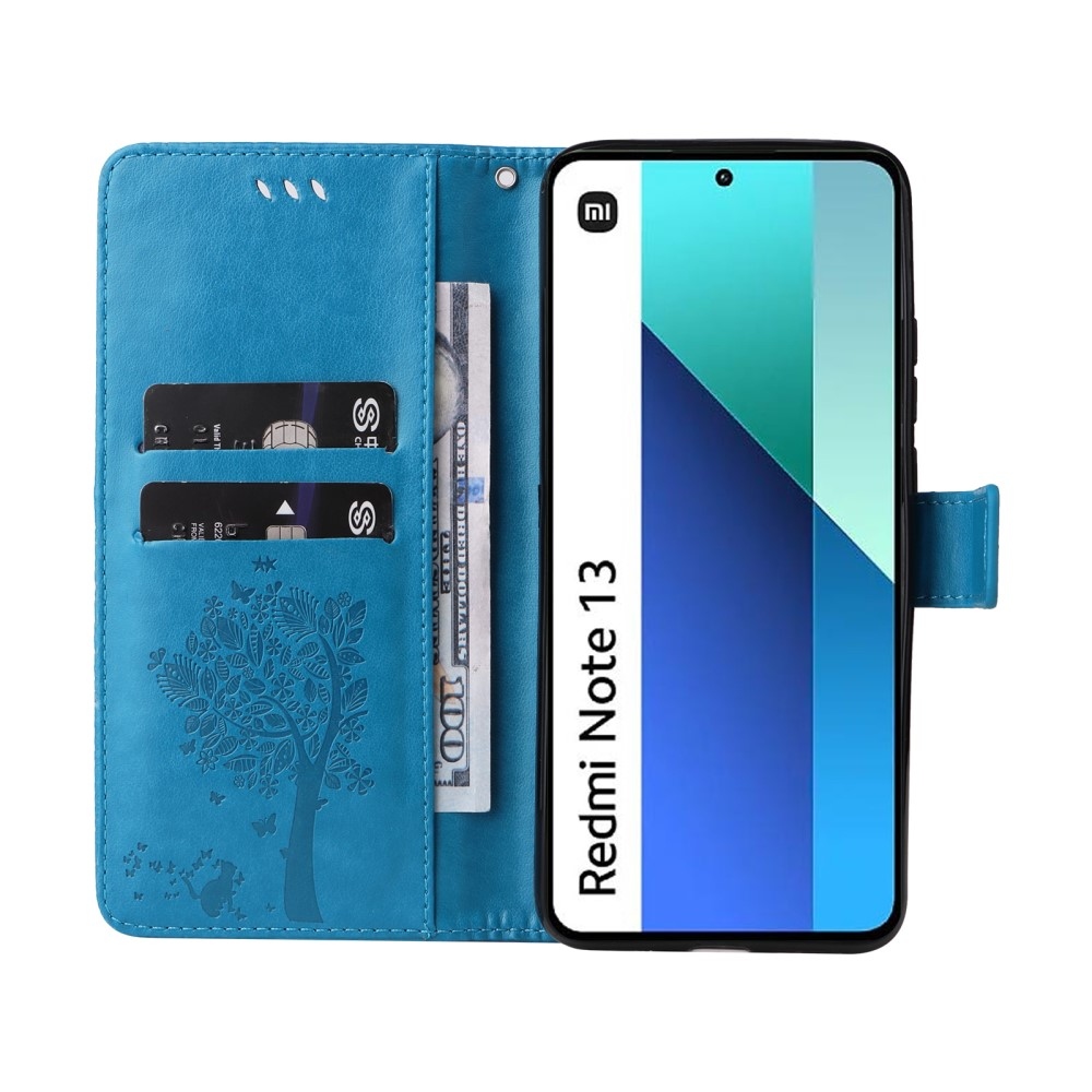 Fák könyv tok Xiaomi Redmi Note 13-hoz - kék