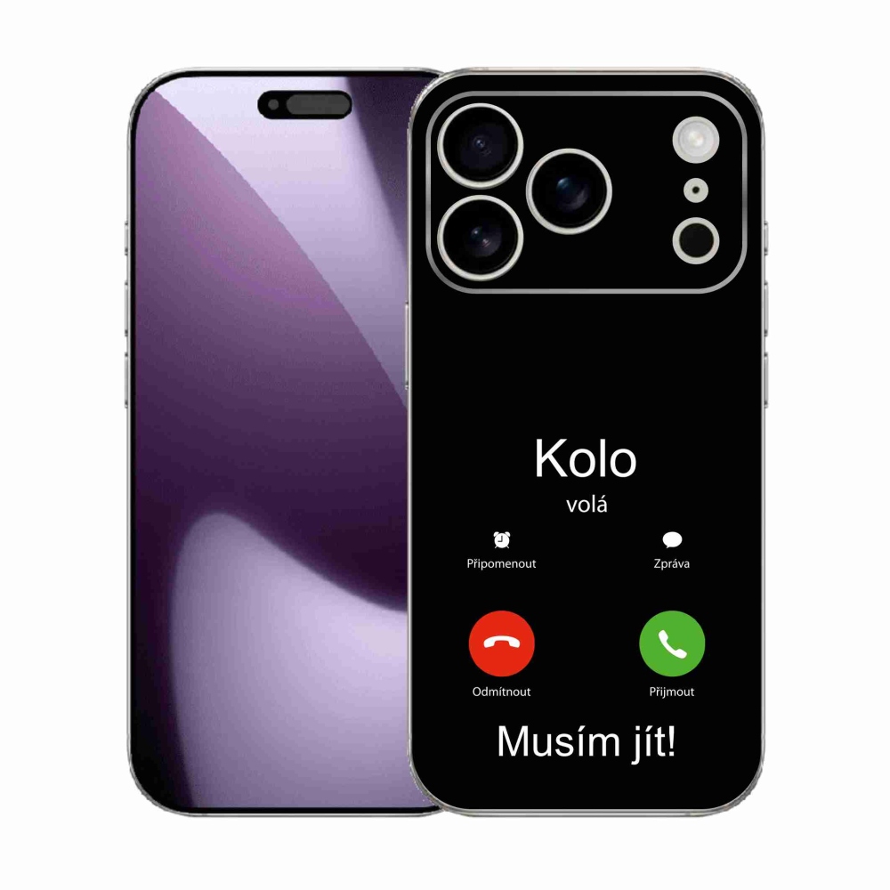 Zselés borítás mmCase iPhone 17 Pro készülékhez - kerek hívások fekete háttérrel