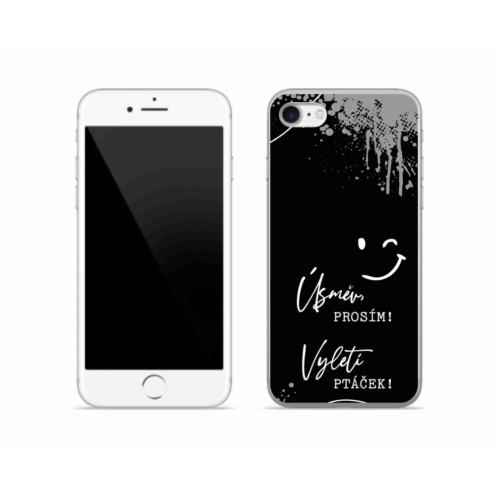 Gél borítás mmCase iPhone SE (2020) - vicces szöveg 4 fekete háttér