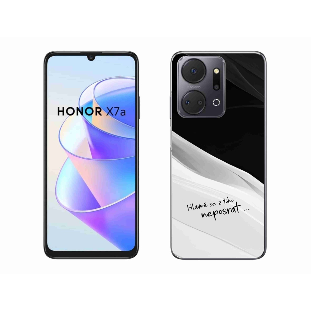 Gél borító mmCase a Honor X7a számára - vicces szöveg 13 fehér és fekete háttérrel