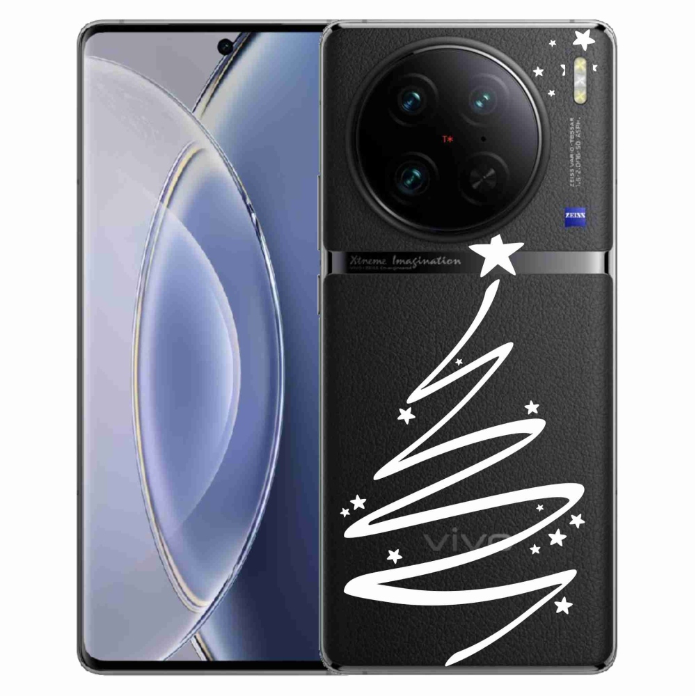 Gél borító mmCase a Vivo X90 Pro készülékhez - fehér fa átlátszó háttéren