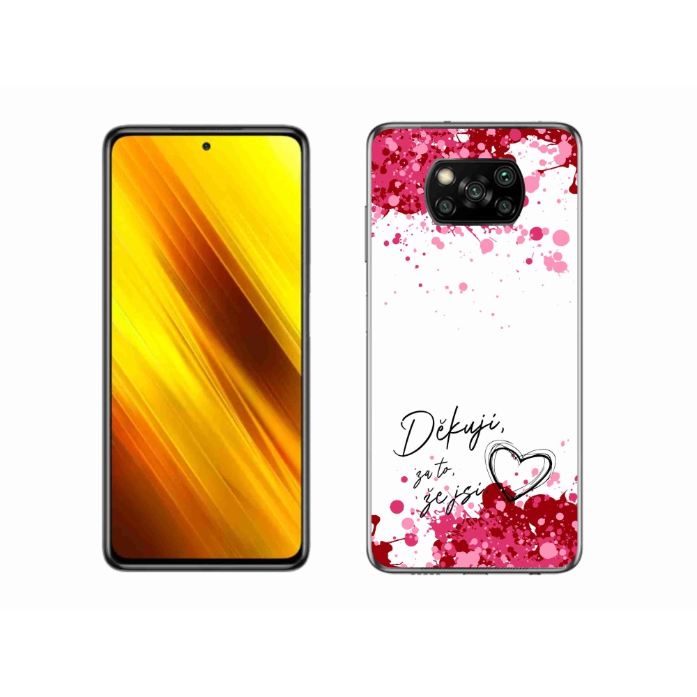 Gél borító mmCase a Xiaomi Poco X3-hoz - szerelmes szöveg 2 fehér háttér
