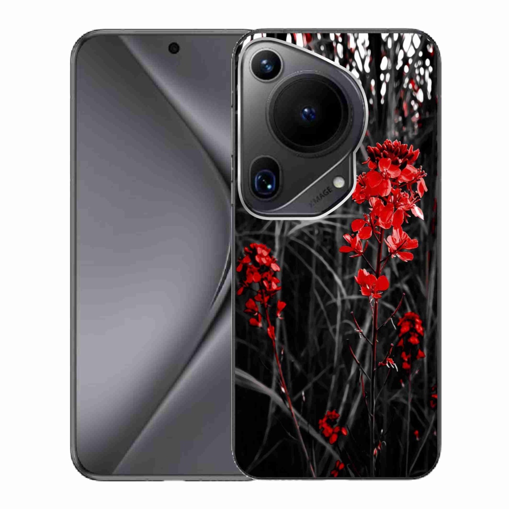 Gél borító mmCase a Huawei Pura 70 Ultra - piros növényhez
