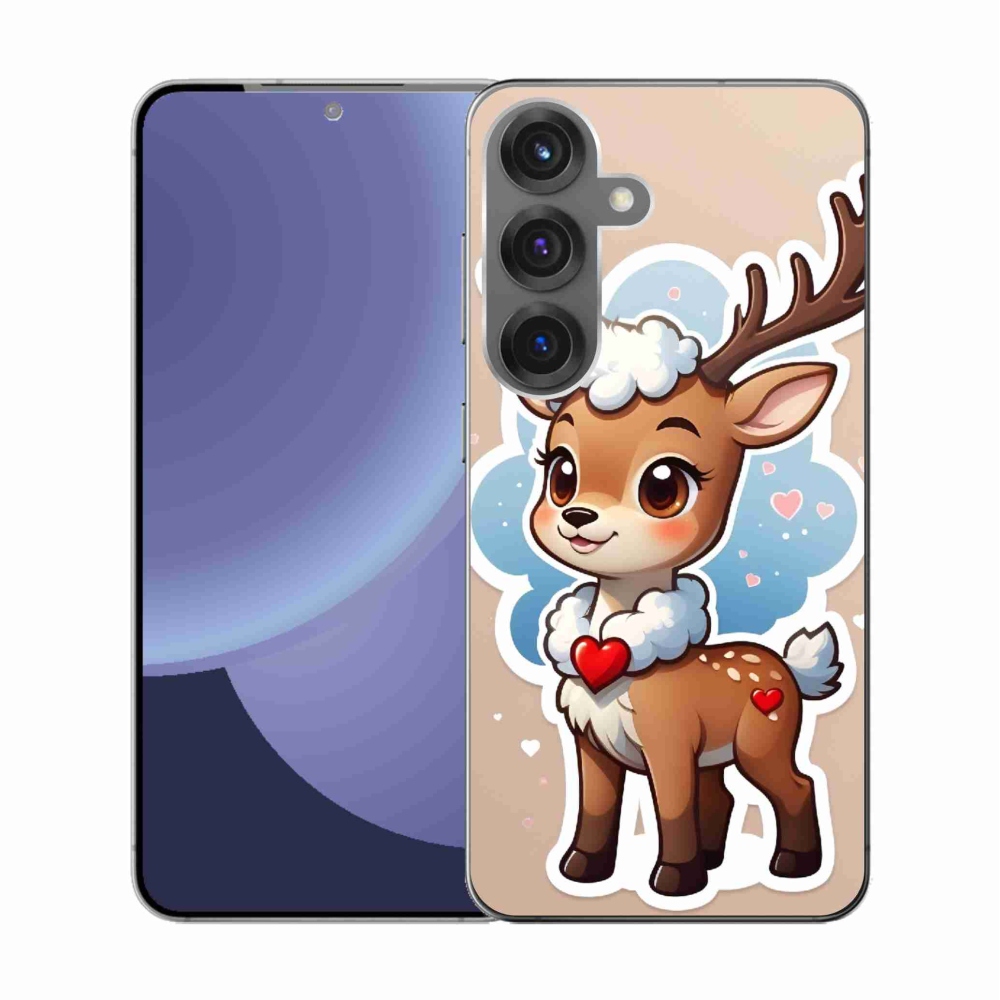 Gél borítás mmCase Samsung Galaxy S25 készülékhez - rajzfilm rénszarvas