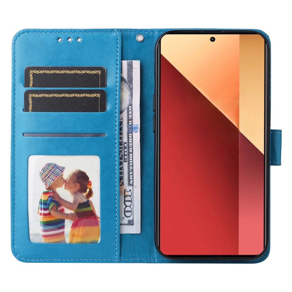 Napraforgó könyv tok Xiaomi Redmi Note 14S/Note 13 Pro 4G/Poco M6 Pro - kék