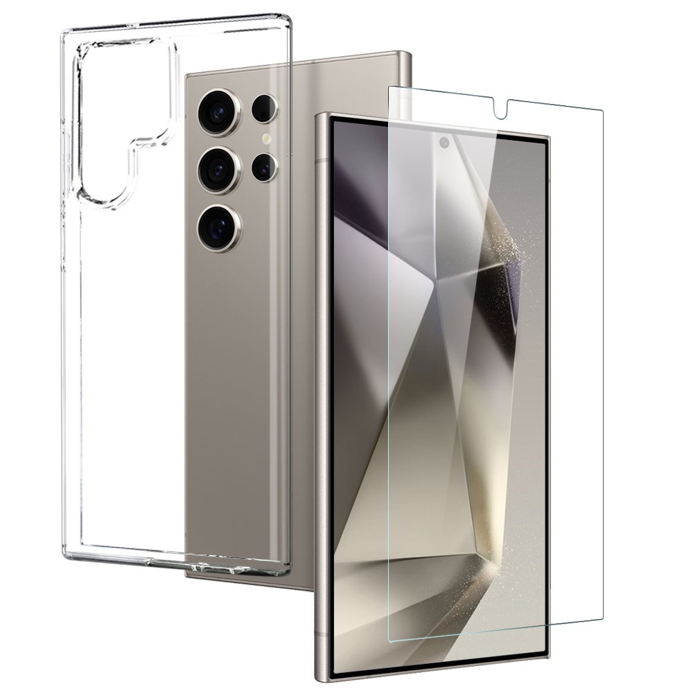 NORTHJO átlátszó zselés tok + edzett üveg Samsung Galaxy S24 Ultra - átlátszó