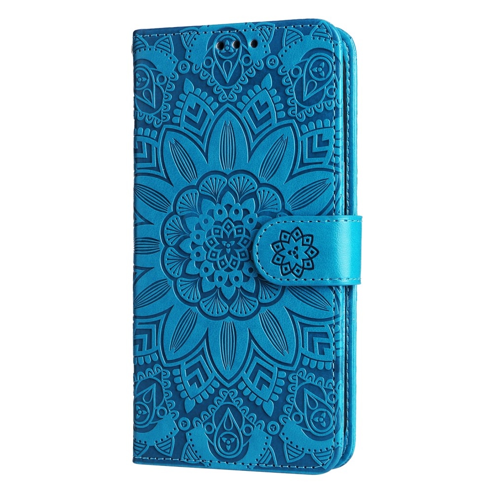 Napraforgó könyv tok Xiaomi Redmi Note 14S/Note 13 Pro 4G/Poco M6 Pro - kék