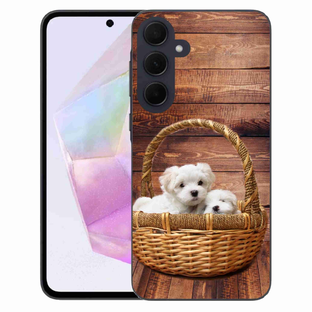 Zselés borítás mmCase Samsung Galaxy A35 5G - kölyökkutyákhoz