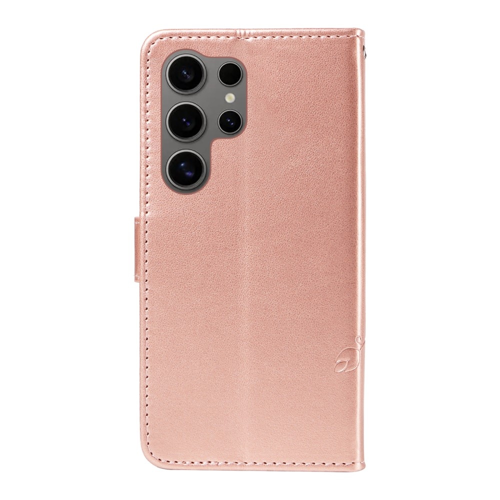 Pillangók könyv tok Samsung Galaxy S25 Ultra készülékhez - rózsaarany