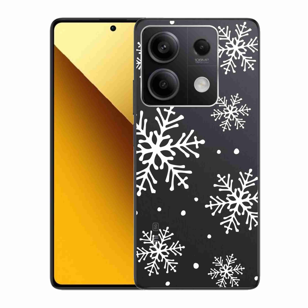 Gél borítás mmCase a Xiaomi Redmi Note 13 5G készülékhez - fehér pelyhek átlátszó háttéren