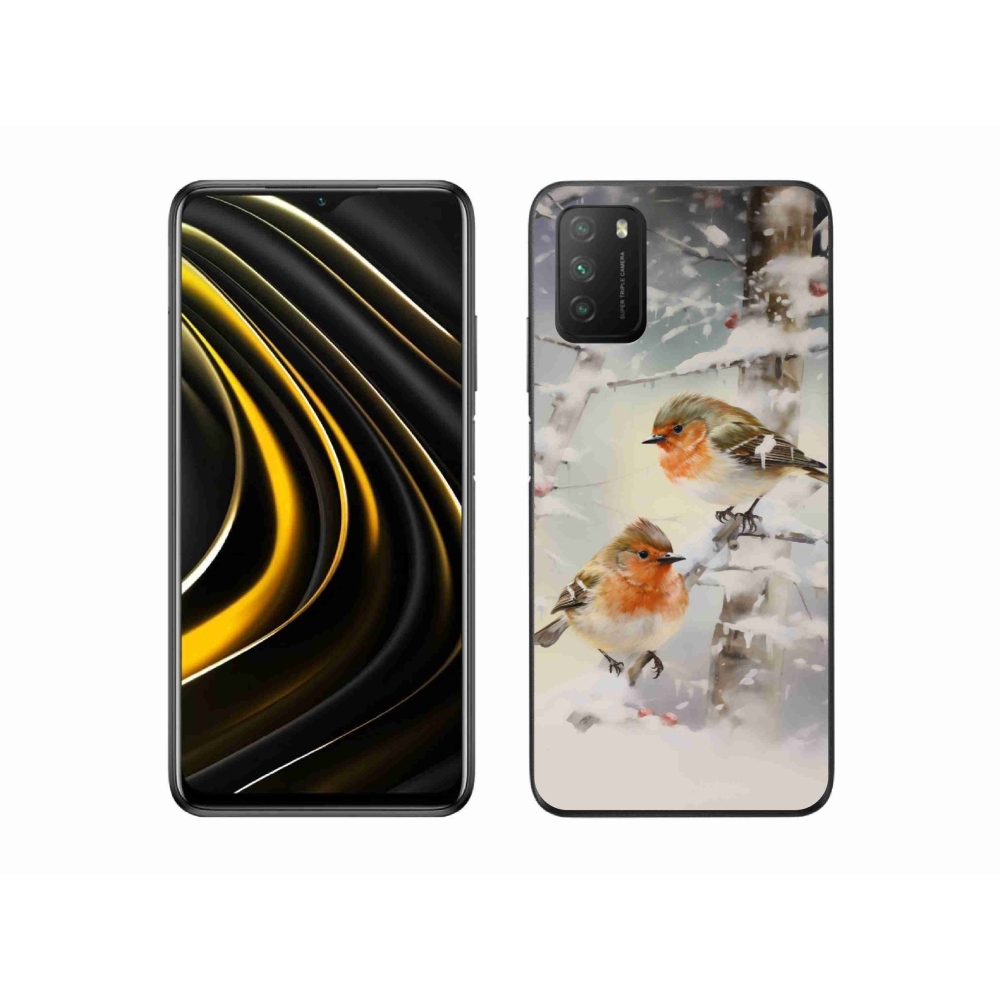 Gél borítás mmCase a Xiaomi Poco M3-hoz - madarak télen