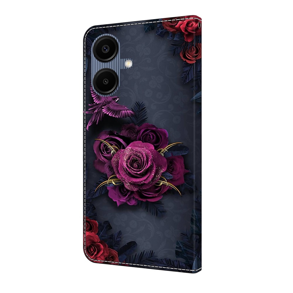 Sima könyves tok Samsung Galaxy A07 4G - lila virág